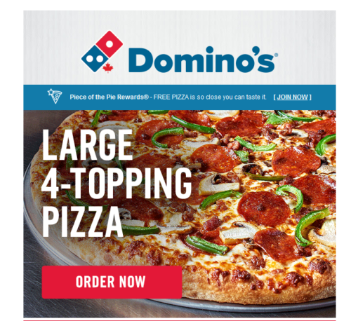 Domino's image CTA example