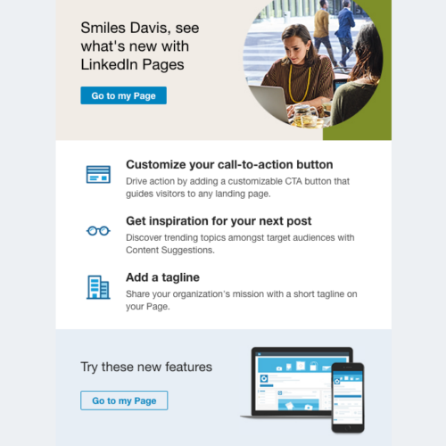 LinkedIn Product Update Email to Group Owners