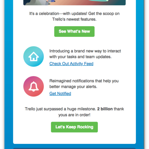 Trello Product Update Email