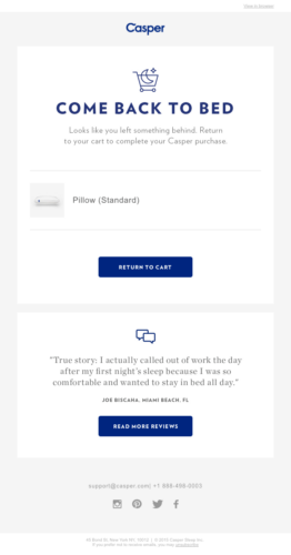 Email Marketing Casper Abandoned Cart Workflow