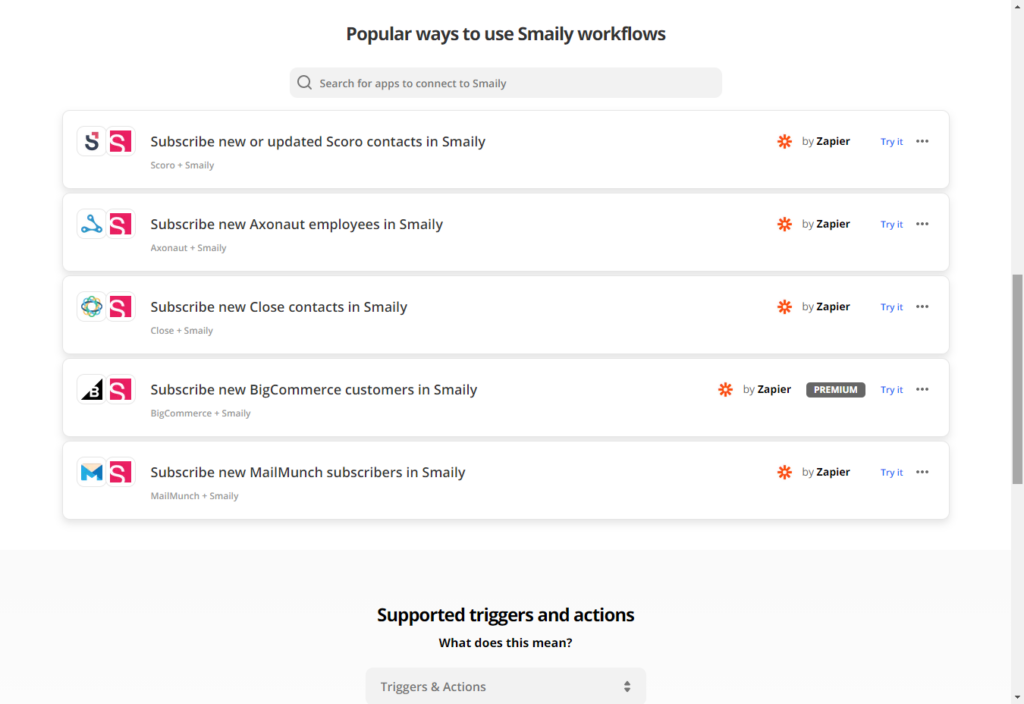 Zapier Integrate Apps And Automate Workflows Smaily Email Marketing 