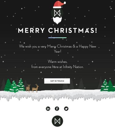 A Merry Christmas email by Infinity Nation.