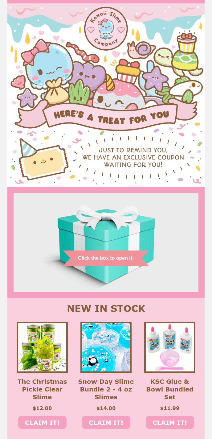 Kawaii Slime Company email. img