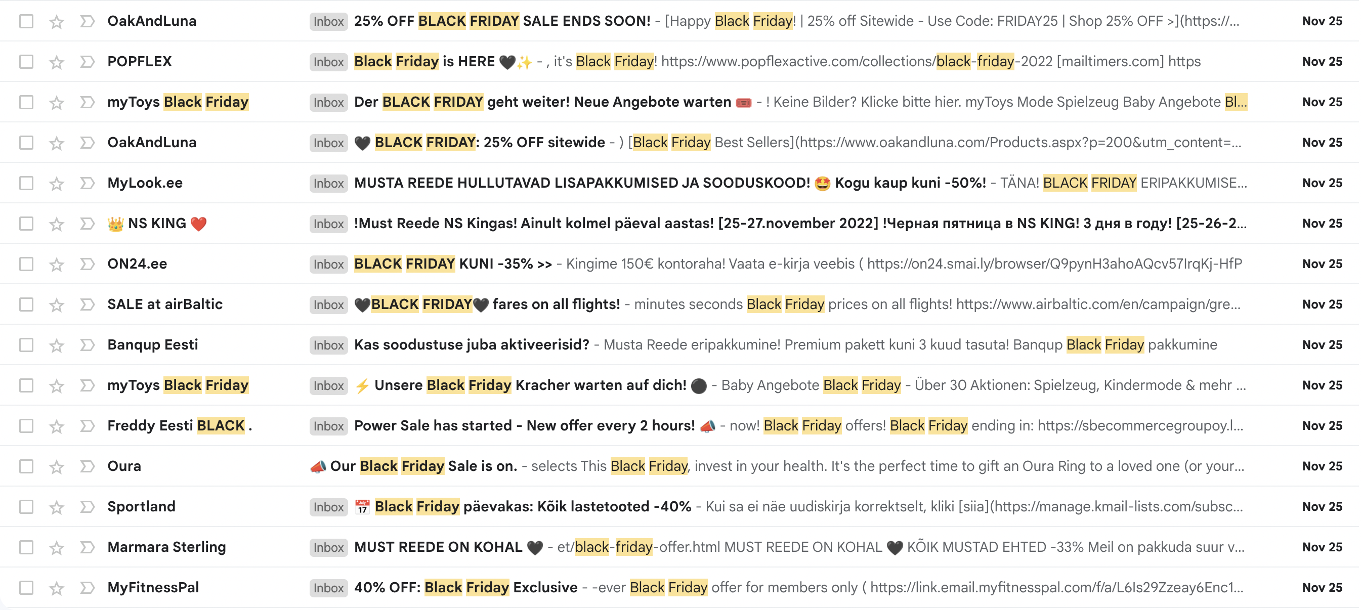 Black Friday offers in the mailbox 2022