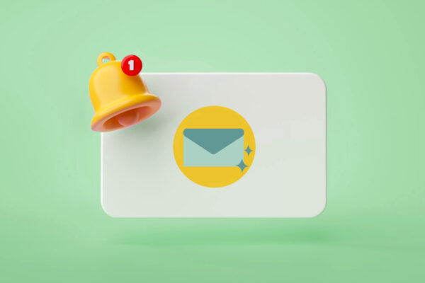 Email list subscription reminder popup image with a bell