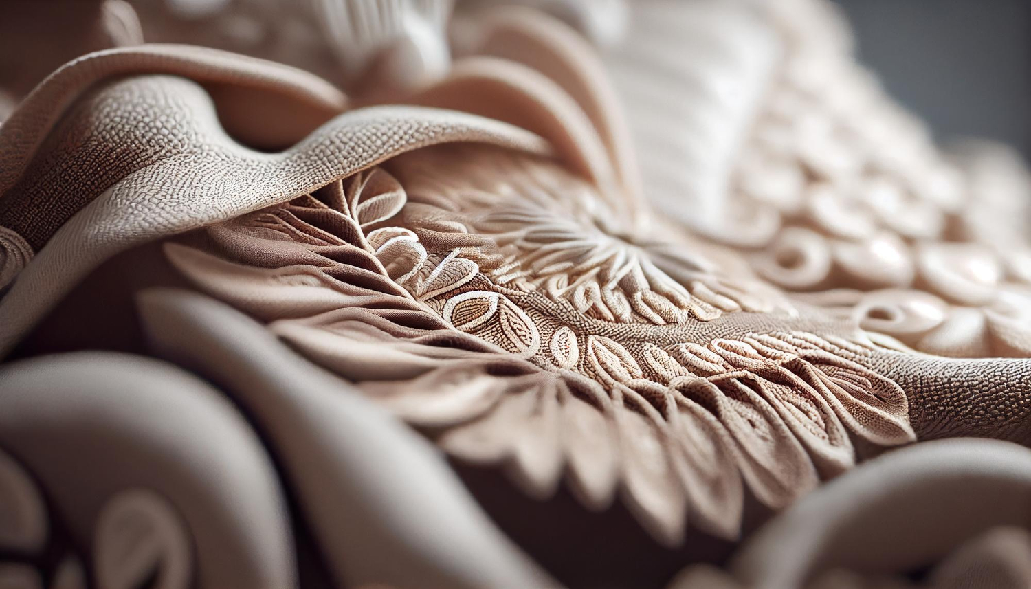 Close-up of elegant fabric design in fashion