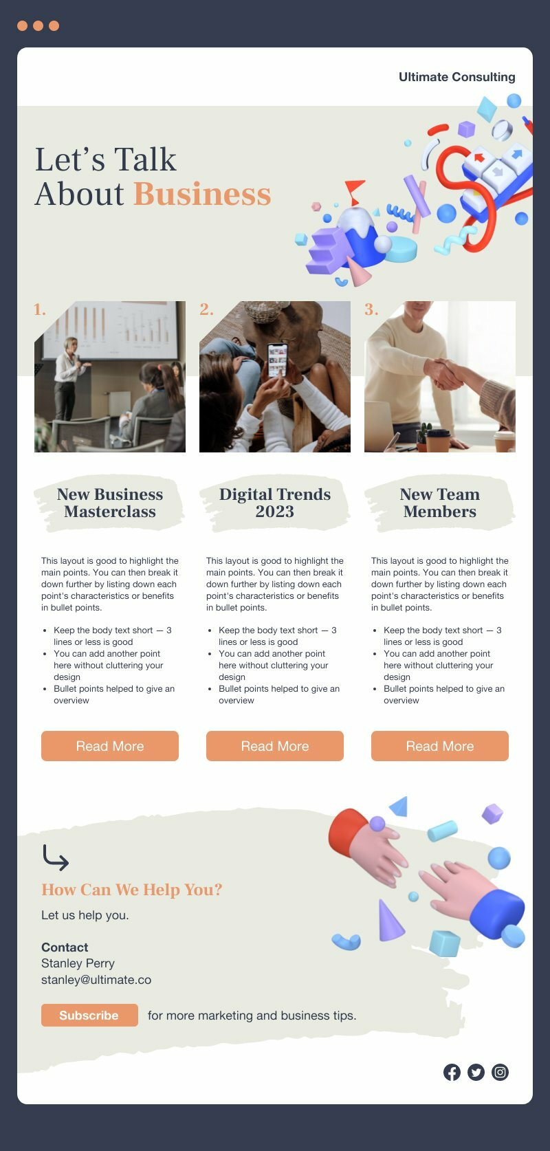 Example of an internal newsletter