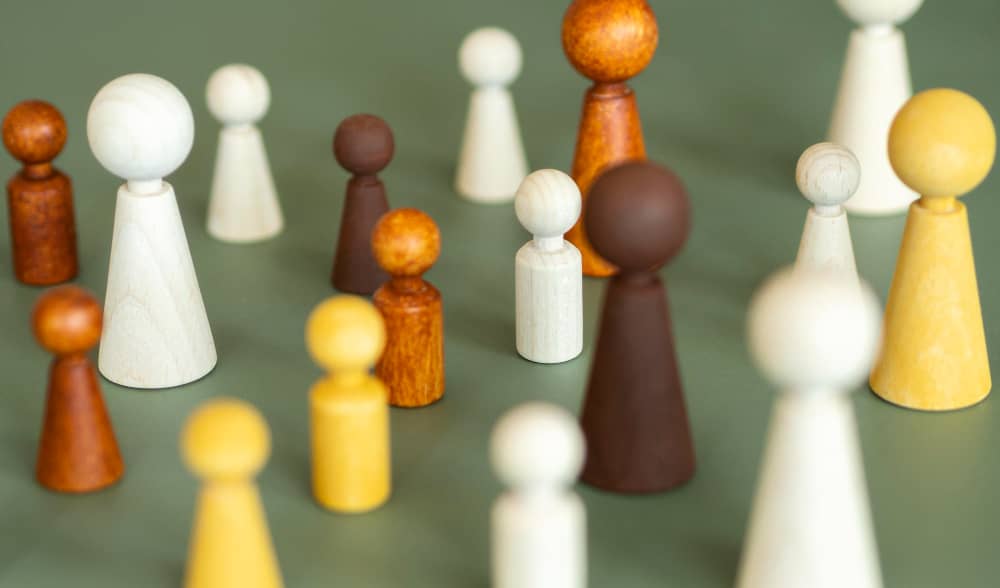 Wooden game pieces symbolizing email marketing customer personas