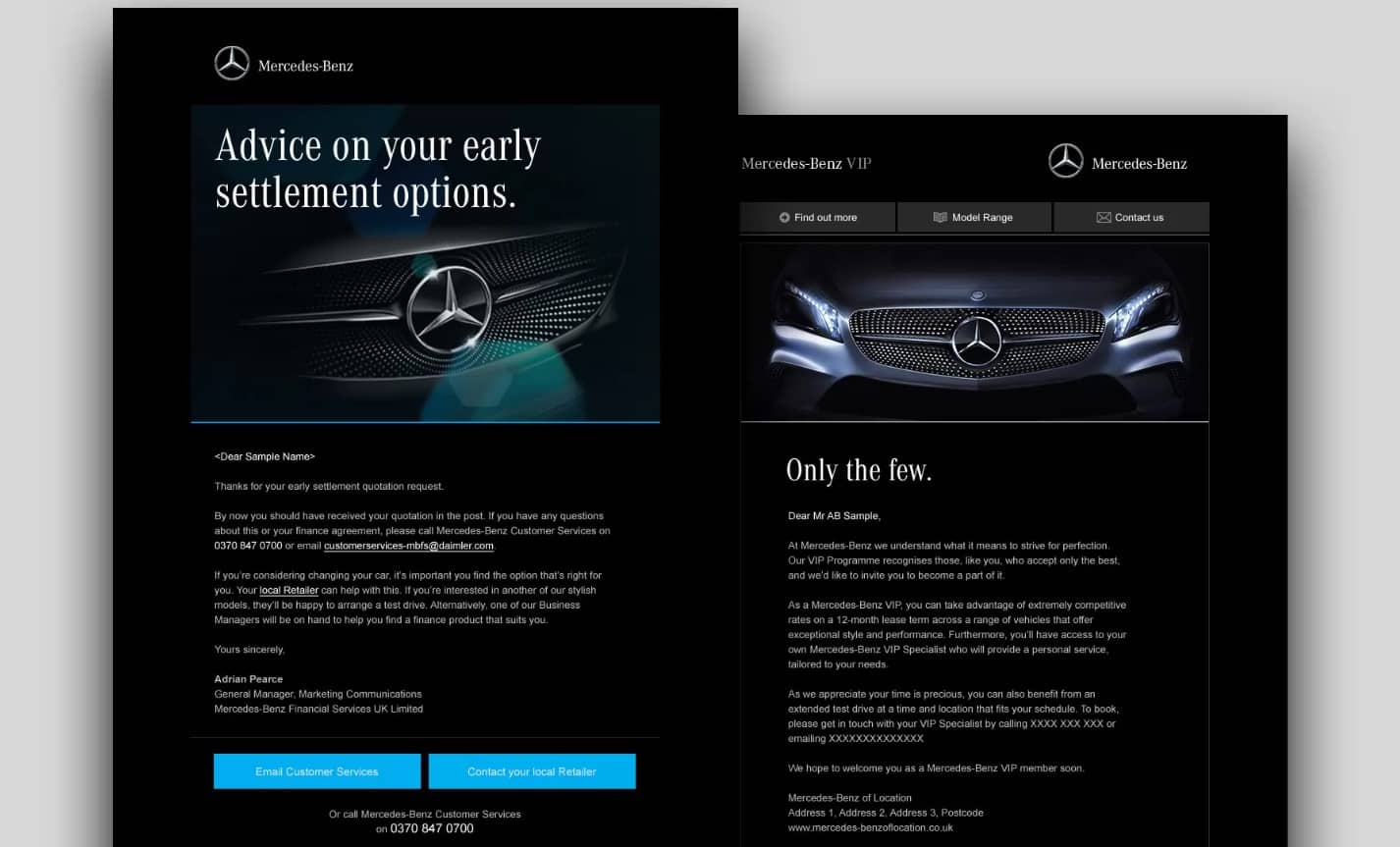 Mercedes email marketing example
