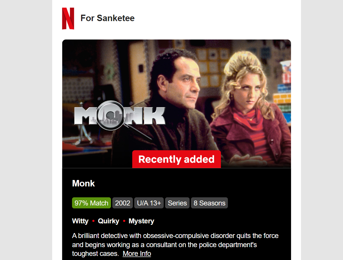Netflix has personalized emails