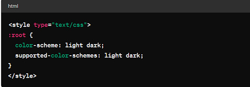 6. HTML tags to allow color schemes in dark mode emails
