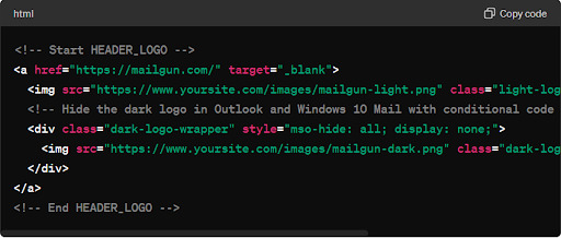 8. HTML tags to ensure both dark and light mode emails