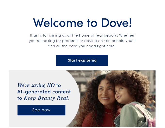 Dove's example of storytelling in emails