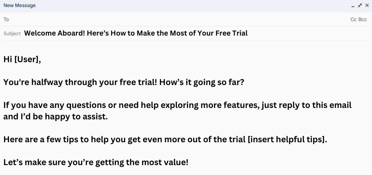 Free Trial Welcome Email With Video Example