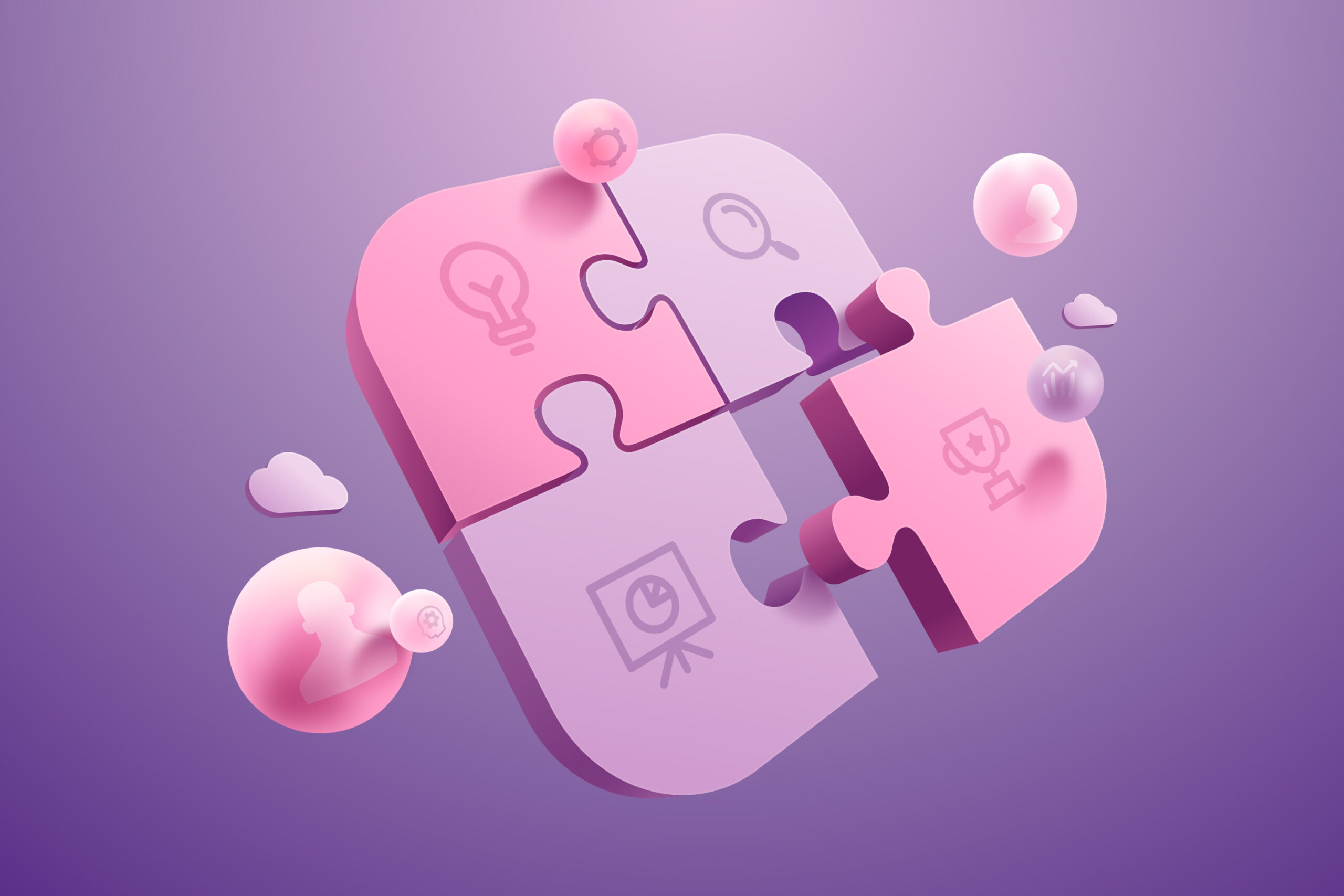 A puzzle consisting of different strategic parts