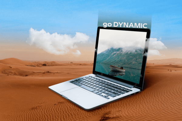 Image of a boat coming from a laptop screen, symbolizing dynamic content in email marketing