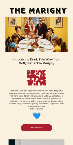 Marginy email with a nostalgic picture