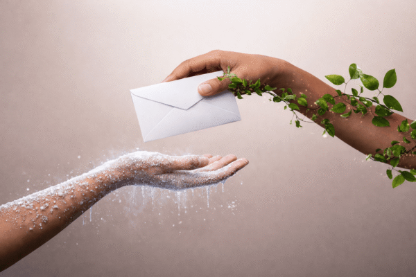 Spring taking away the envelope from winter symbolizing the 2026 email marketing strategy journey