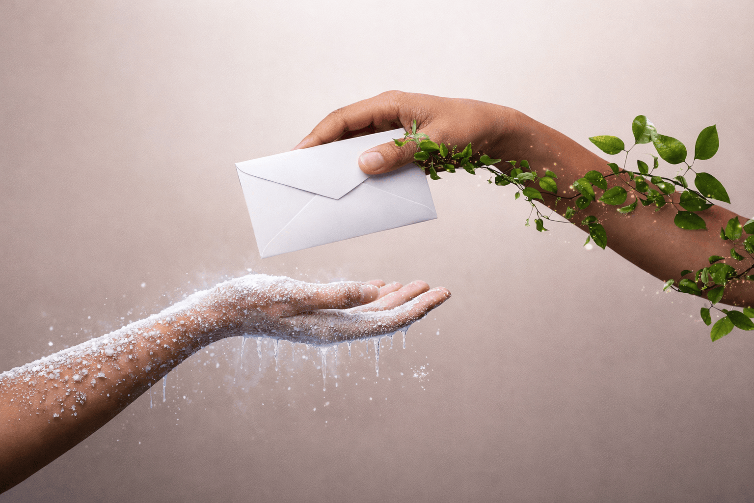 Spring taking away the envelope from winter symbolizing the 2026 email marketing strategy journey