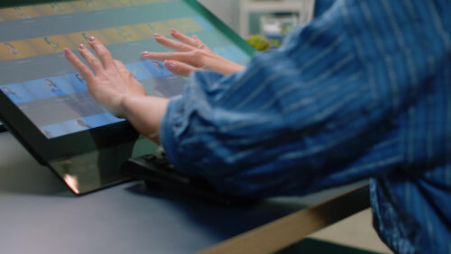 Person having choices on a big screen